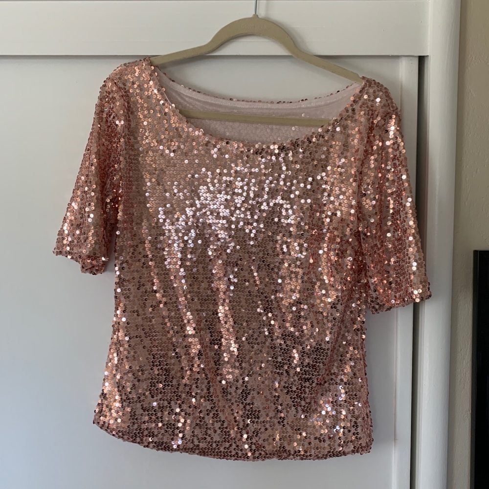 Rosé Sequined Top